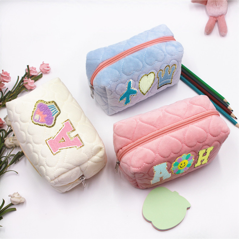 Personalized Chenille Letter Fluffy Storage Bag