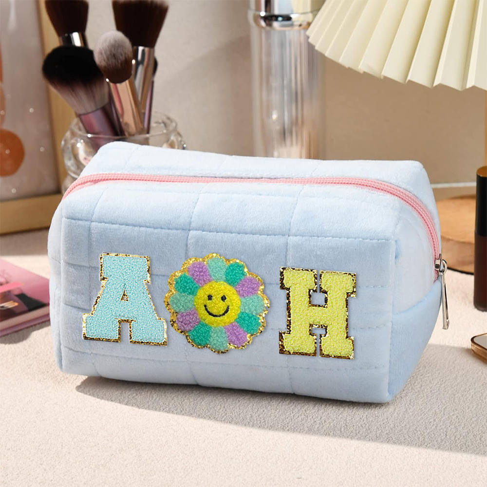 Personalized Chenille Letter Fluffy Storage Bag