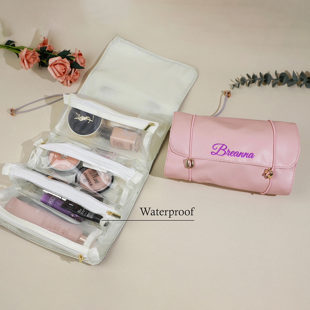 Personalized Embroidered Roll-Up Packaging Toiletry Bag