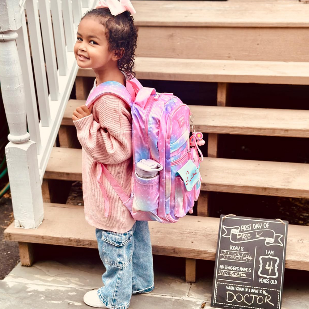 Personalized Rainbow Large Capacity School Backpack