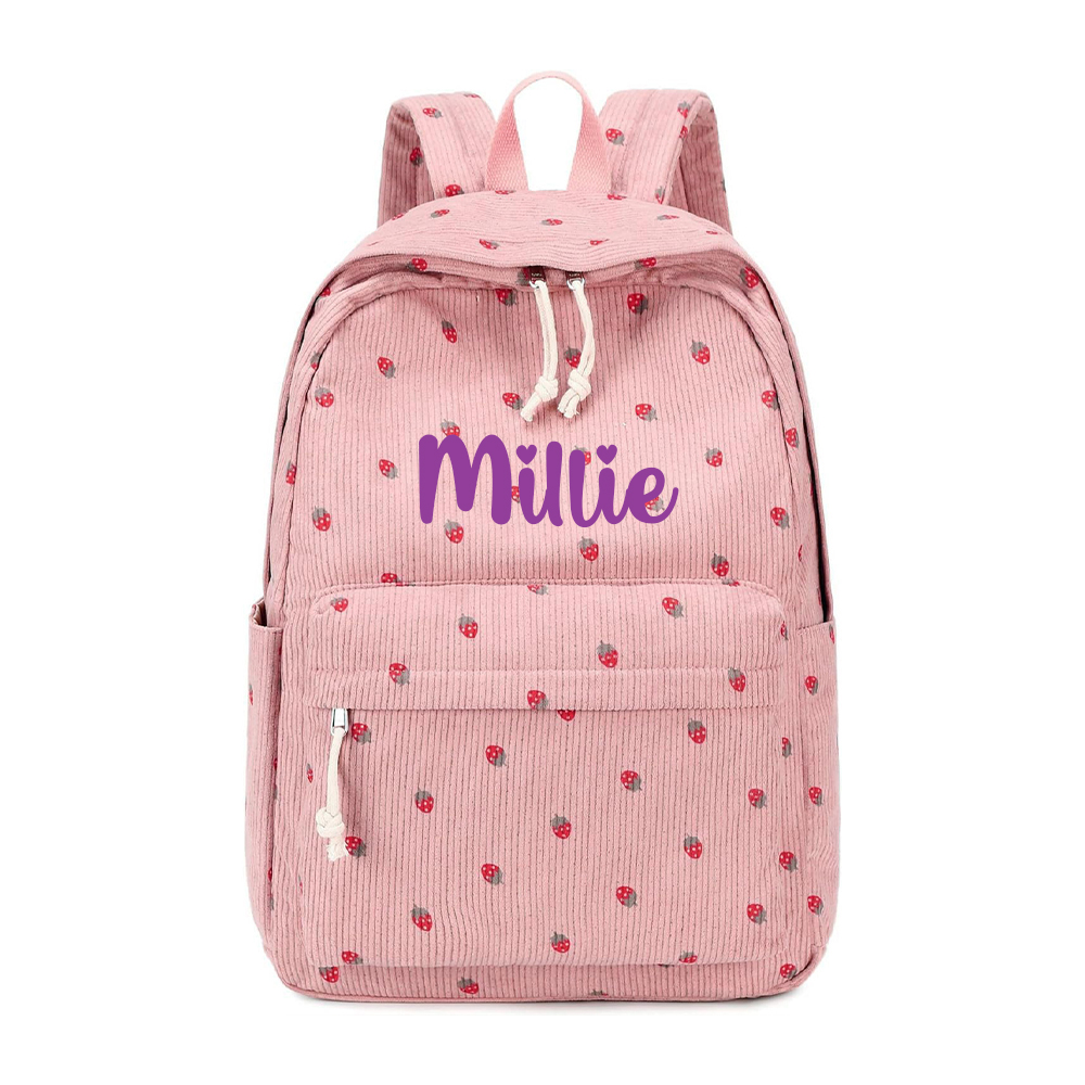 Personalized Lovely Corduroy 3 In 1 School Backpack
