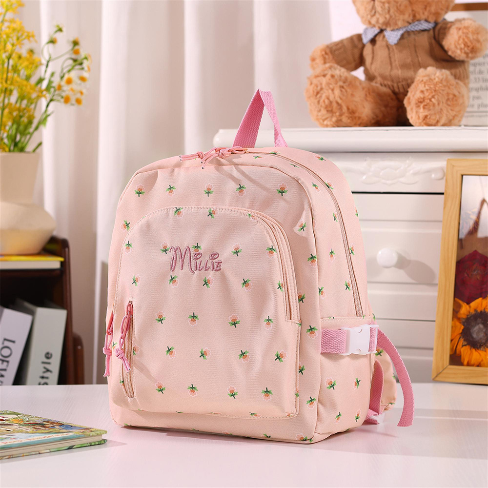 Personalized Embroidered Sweet Floral Toddler School Backpack