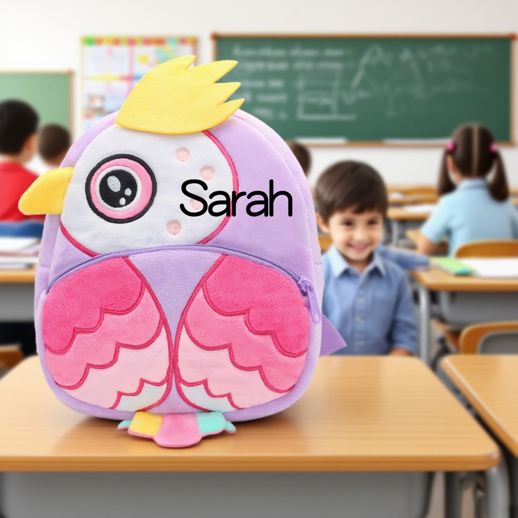 Personalized Cute Purple Owl Animals Toddler Backpack