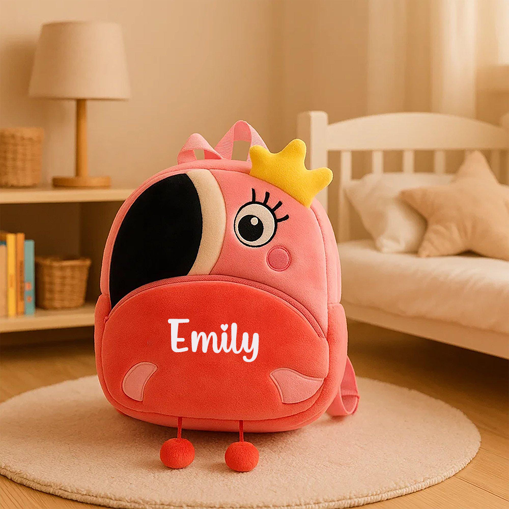 Personalized Cute Flamingo Animals Toddler Backpack