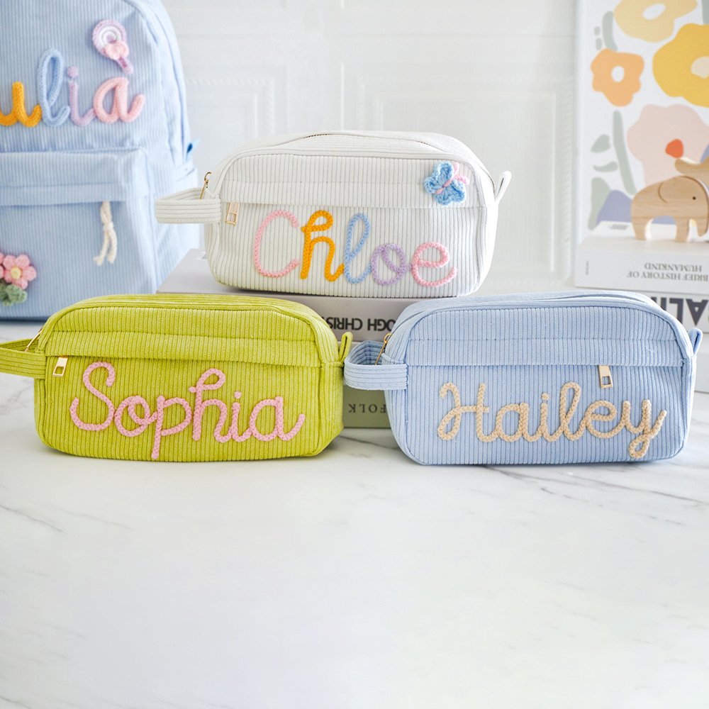 Personalized Kids Corduroy Pencil Pouch