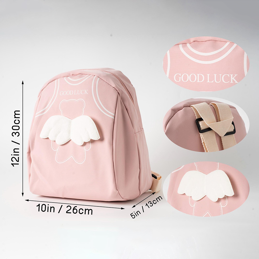 Personalized Embroidery Lovely Bear with 3D Angel Wings Toddler Backpack