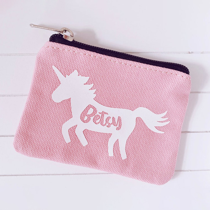 Personalized Name Kids Cute Zip Money Purse