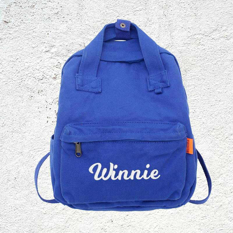 Personalized Embroidery Kid Canvas Backpack