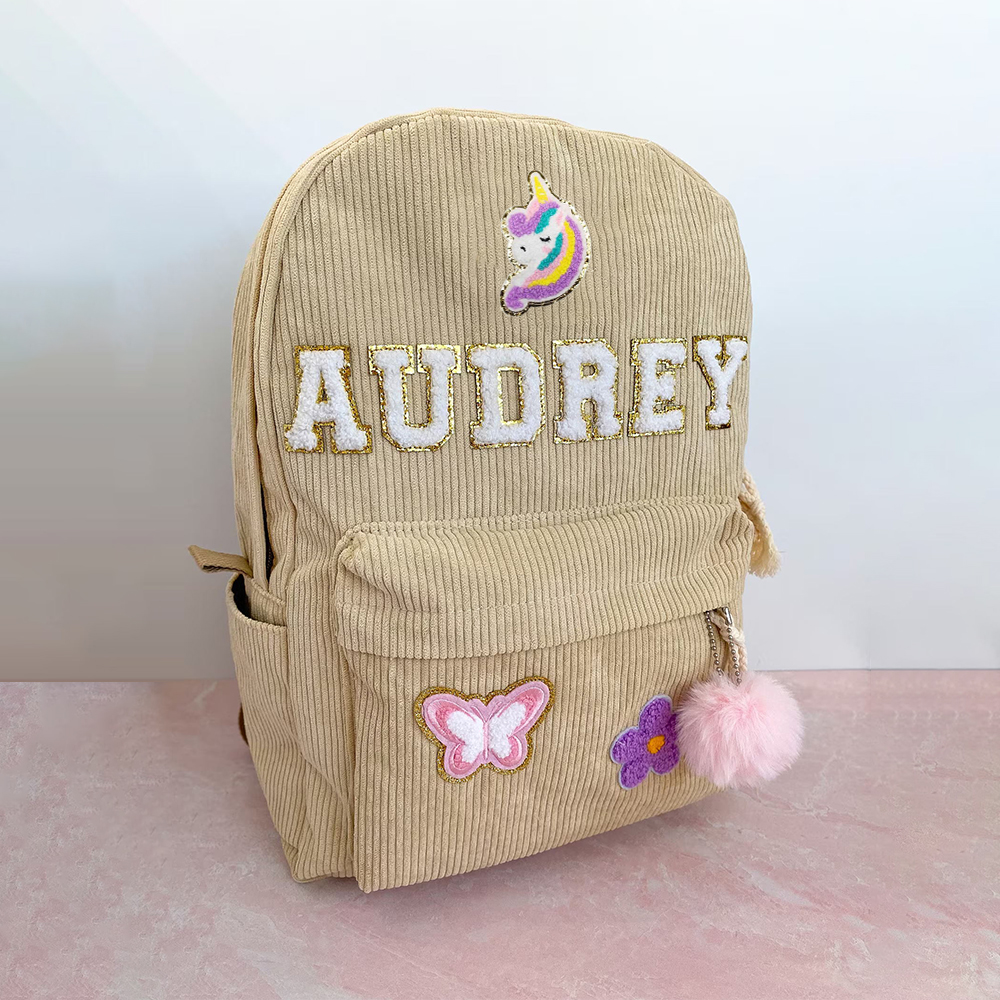 Personalized Chenille Patch Back To School  Backpack
