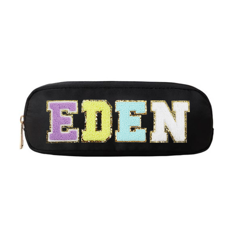 Personalized Chenille Letters Patch Kids Pencil Case