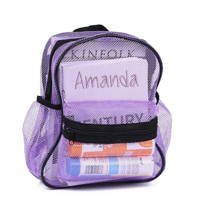 Personalized Embroidery Transparent Mesh Backpack