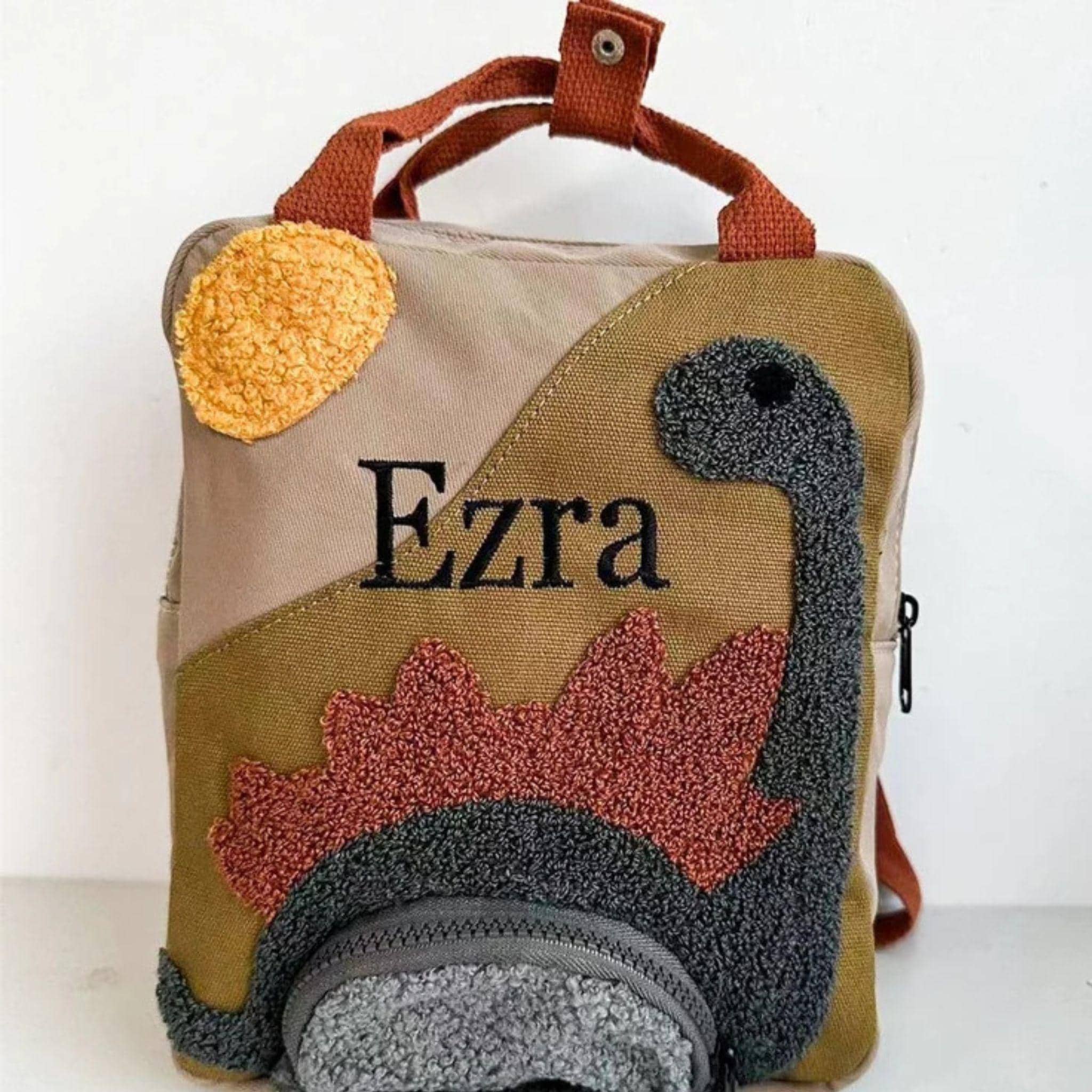 Personalized Embroidery Kids Dinosaur School Backpack