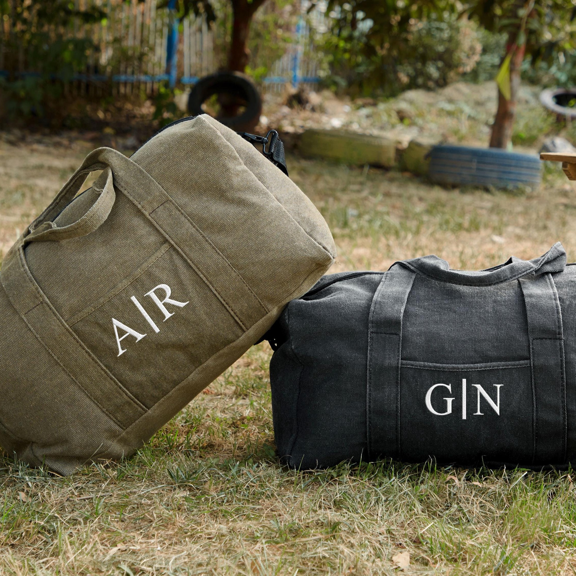 Personalized Embroidered Canvas Duffel Bag