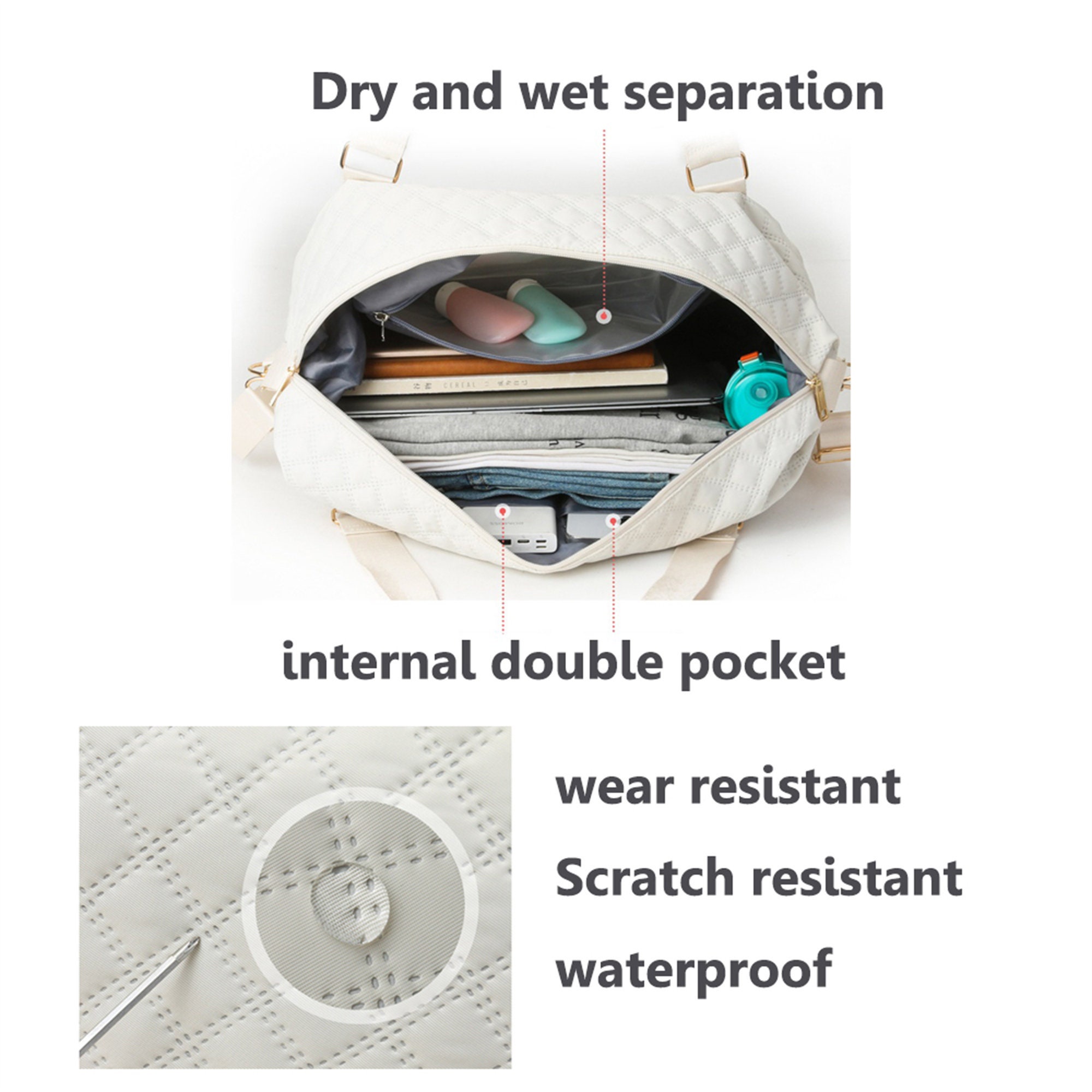 Personalized Chenille Letter Water Proof Duffle Bag