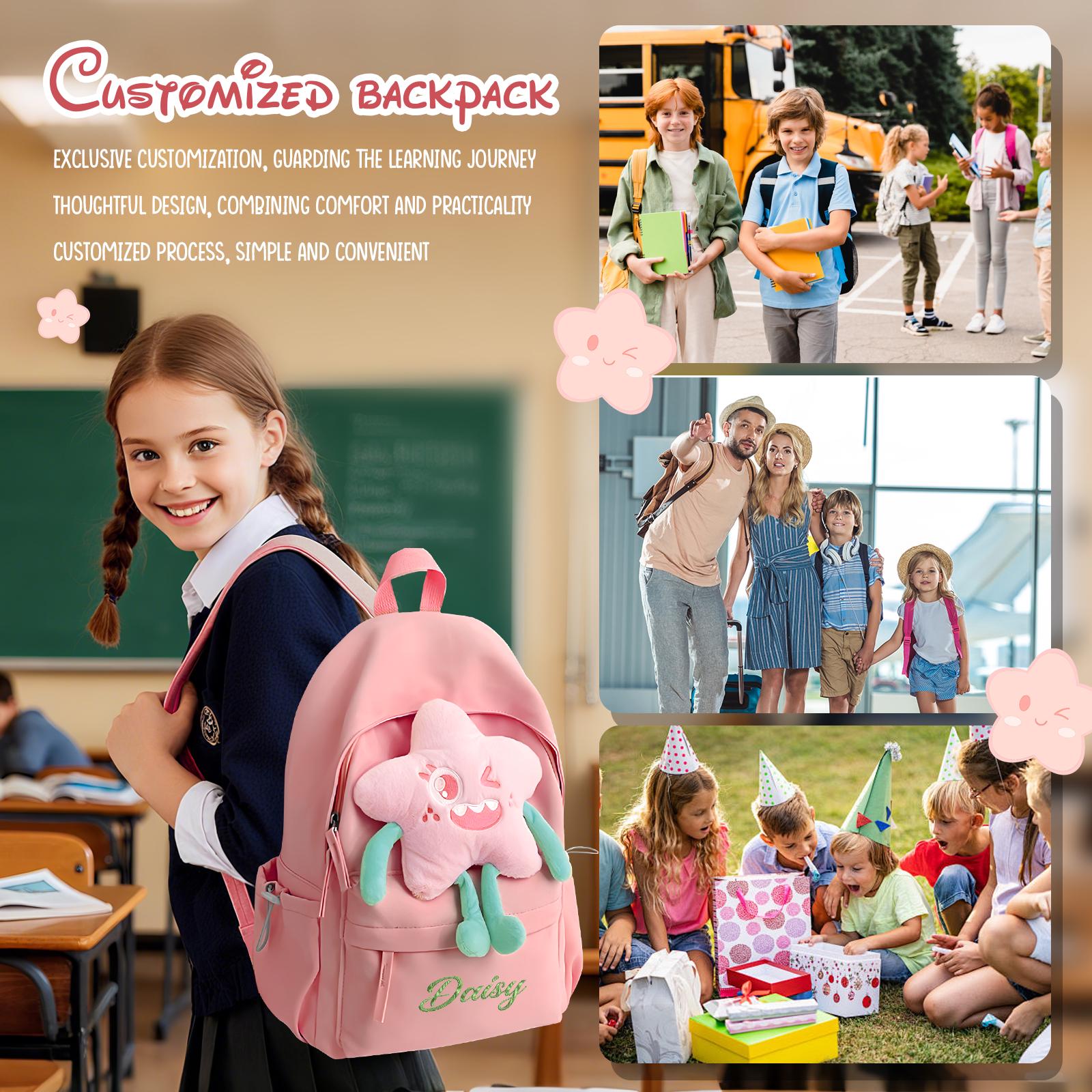 Personalized Embroidery Toddler Backpack with Star Smile