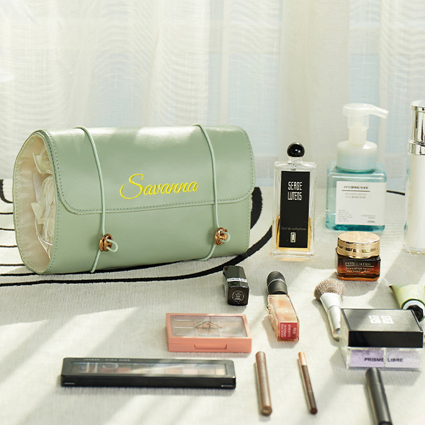 Personalized Embroidered Roll-Up Packaging Toiletry Bag