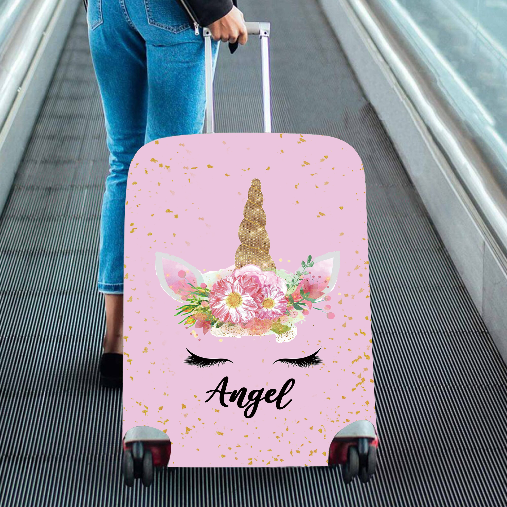 Personalized Lovely Unicorn High-elastic Suitcase Protector Luggage Cover