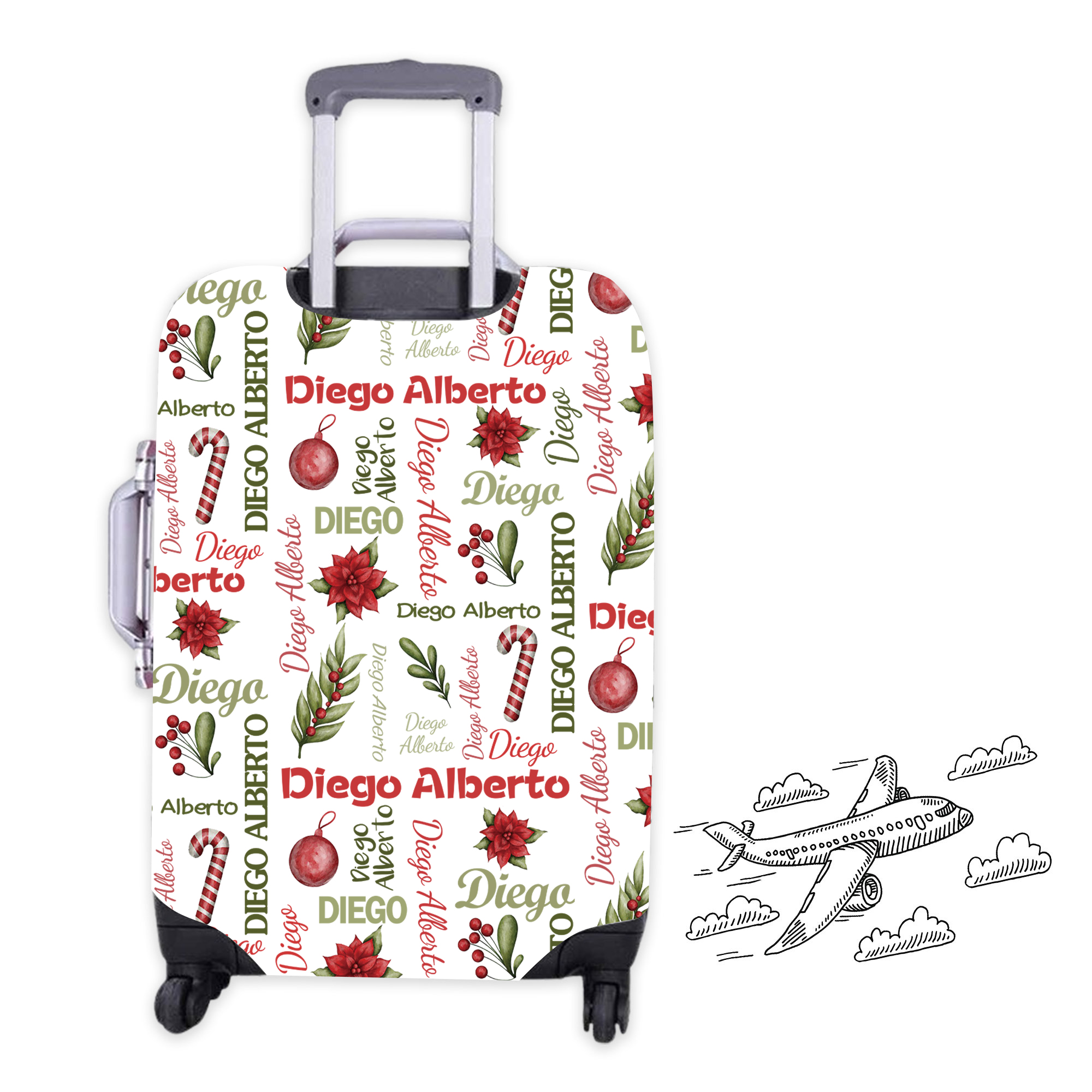 Personalized Christmas High-elastic Suitcase Protector Luggage Cover
