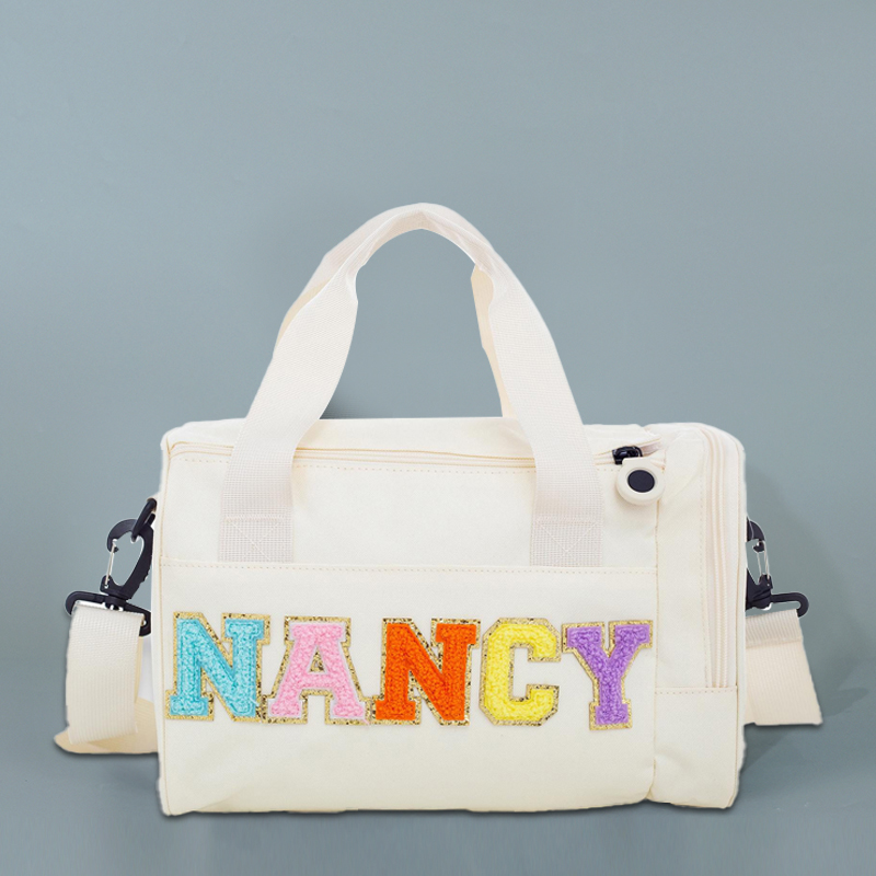Personalized Chenille Letter Water Proof Duffle Dance Bag
