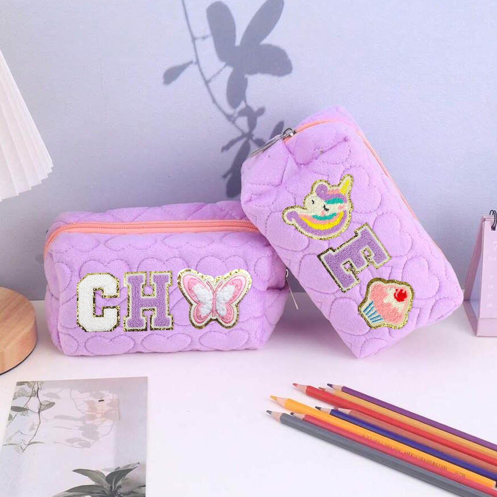 Personalized Chenille Letter Fluffy Storage Bag