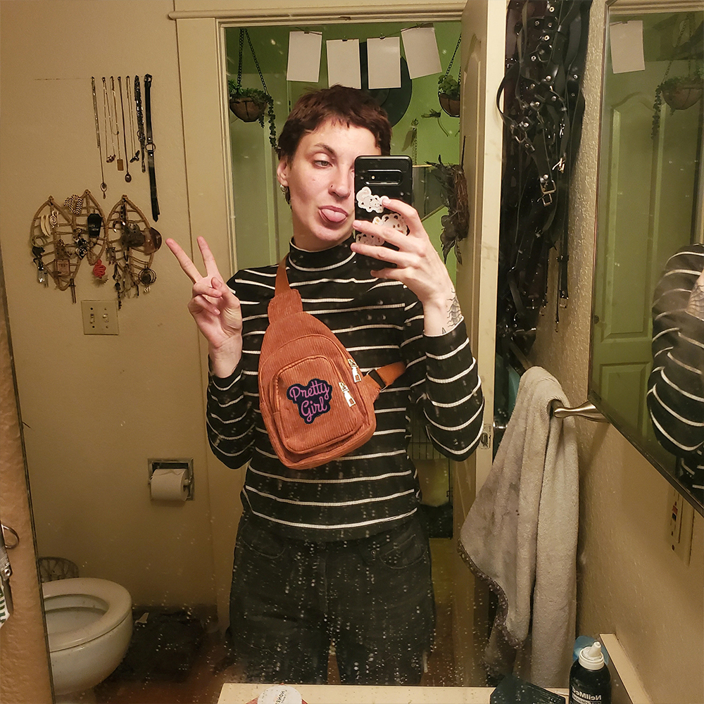 Personalized Chenille Patch Corduroy Crossbody Bag