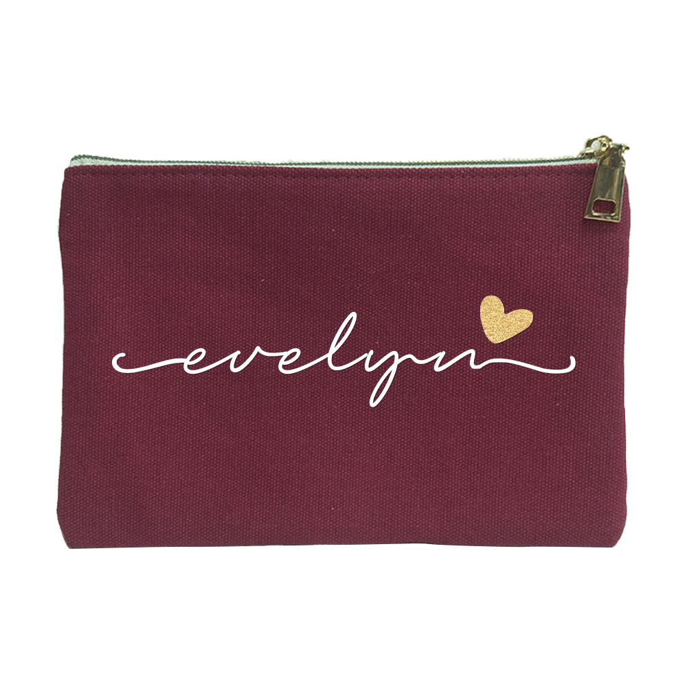Personalized Multicolor Canvas Portable Makeup Bags