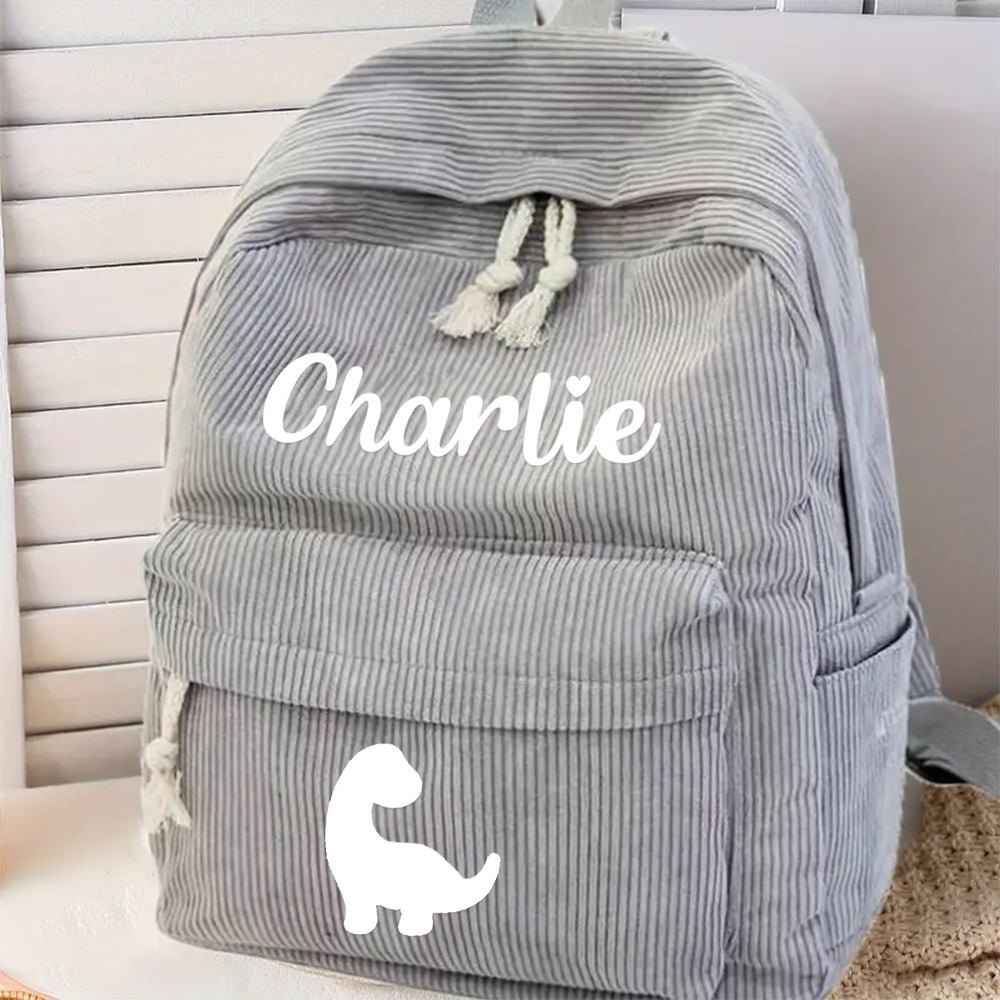 Personalized Kids Cute Corduroy School Backpack