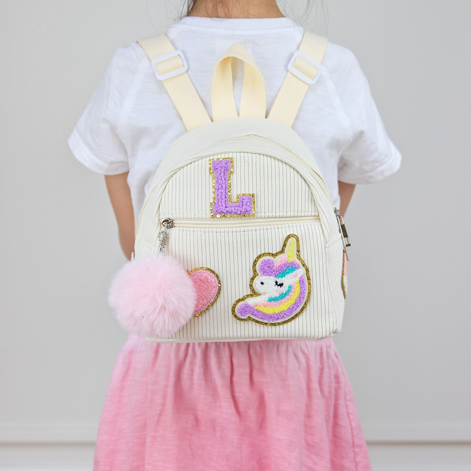 Personalized Varsity Letter Mini Corduroy Backpack
