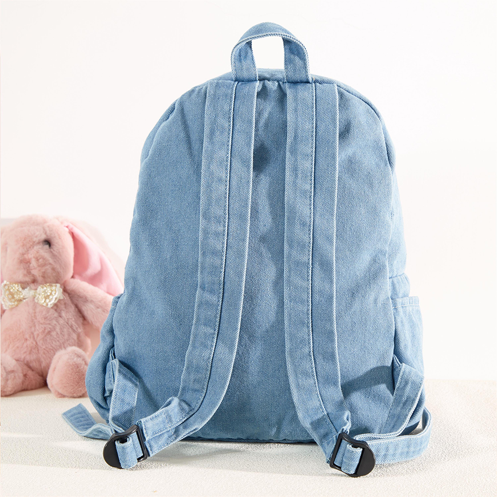 Personalized Embroidery Denim Backpack
