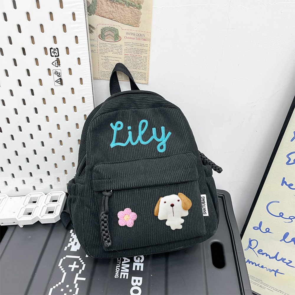 Personalized Hand Embroidery Lovely School Backpack