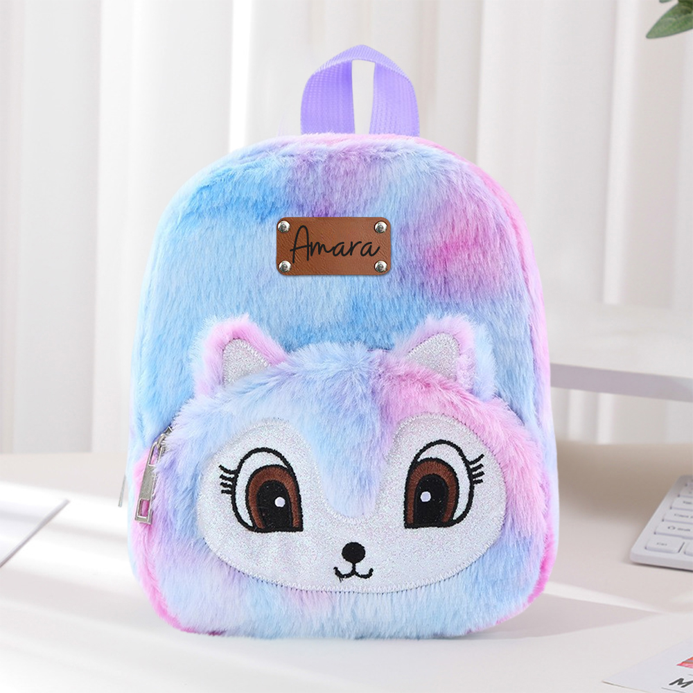 Personalized Embroidery Cute Plush Unicorn Toddler Backpack