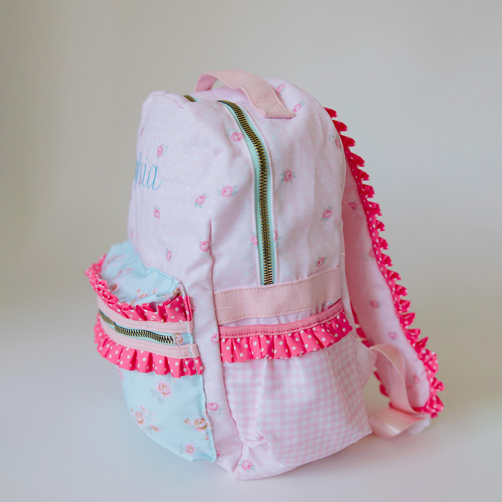 Personalized Embroidery Sweet Pink Floral Lunch Bag