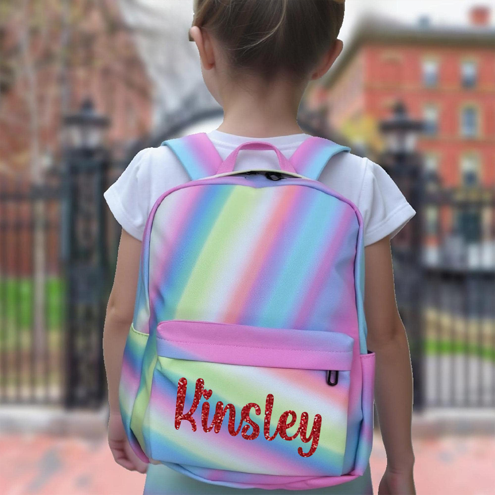 Personalized Colorful Tie-Dye 3 in 1 School Backpack Set