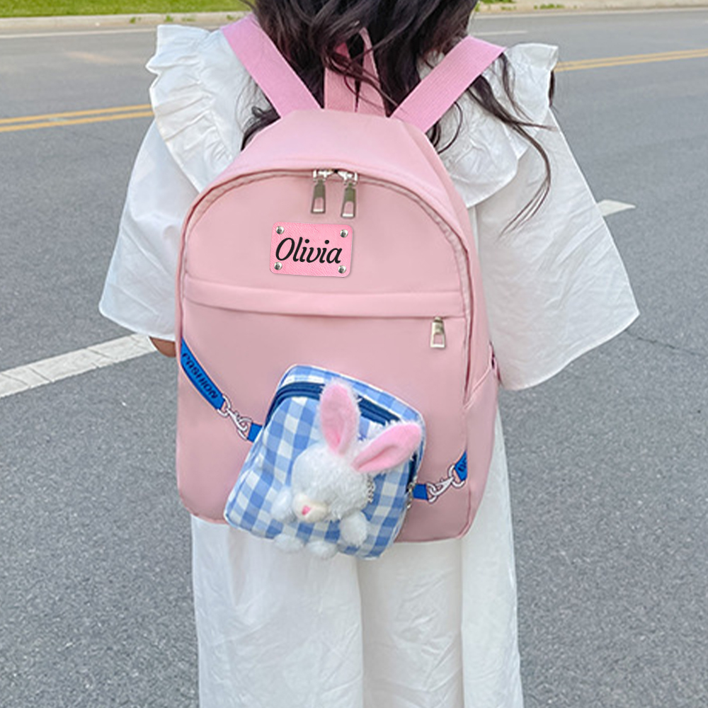 Personalized Kids Lovely Bunny School Backpack