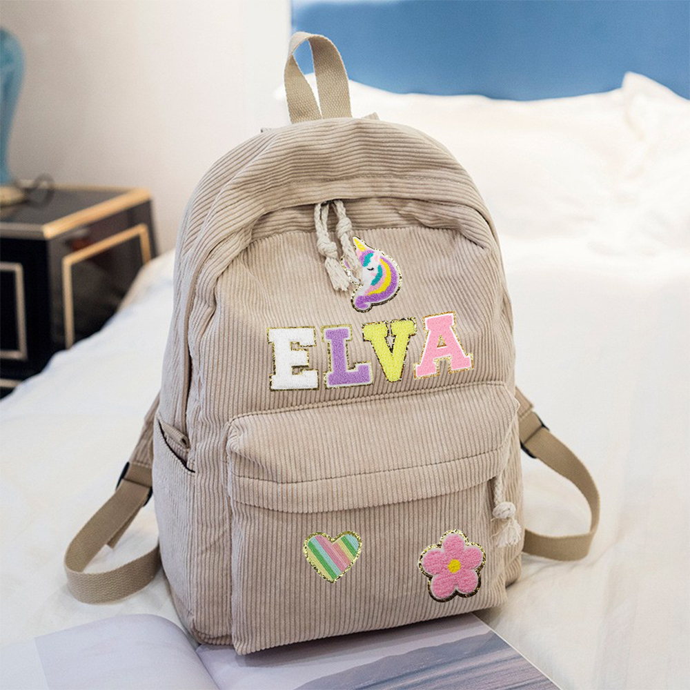 Personalized Chenille Patch Back To School  Backpack