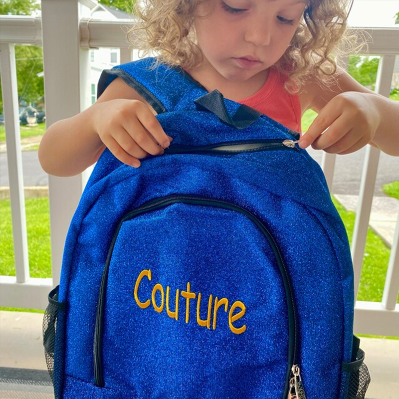 Personalized Embroidery Kid Glitter Backpack