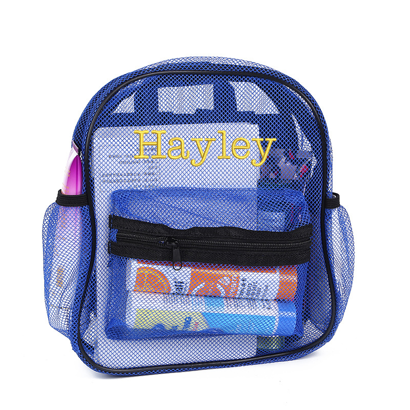 Personalized Embroidery Transparent Mesh Backpack
