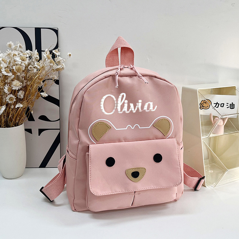 Personalized Embroidery Kid Color Bear Backpack