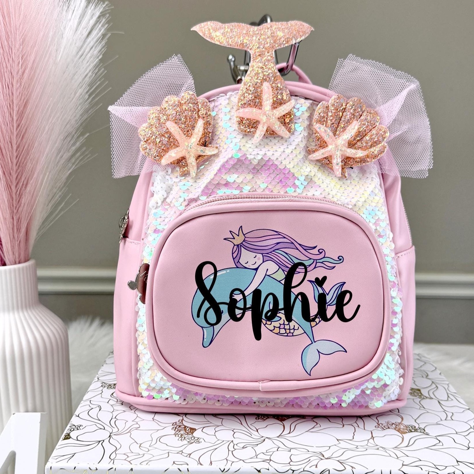 Personalized Shining Little Mermaid Backpack