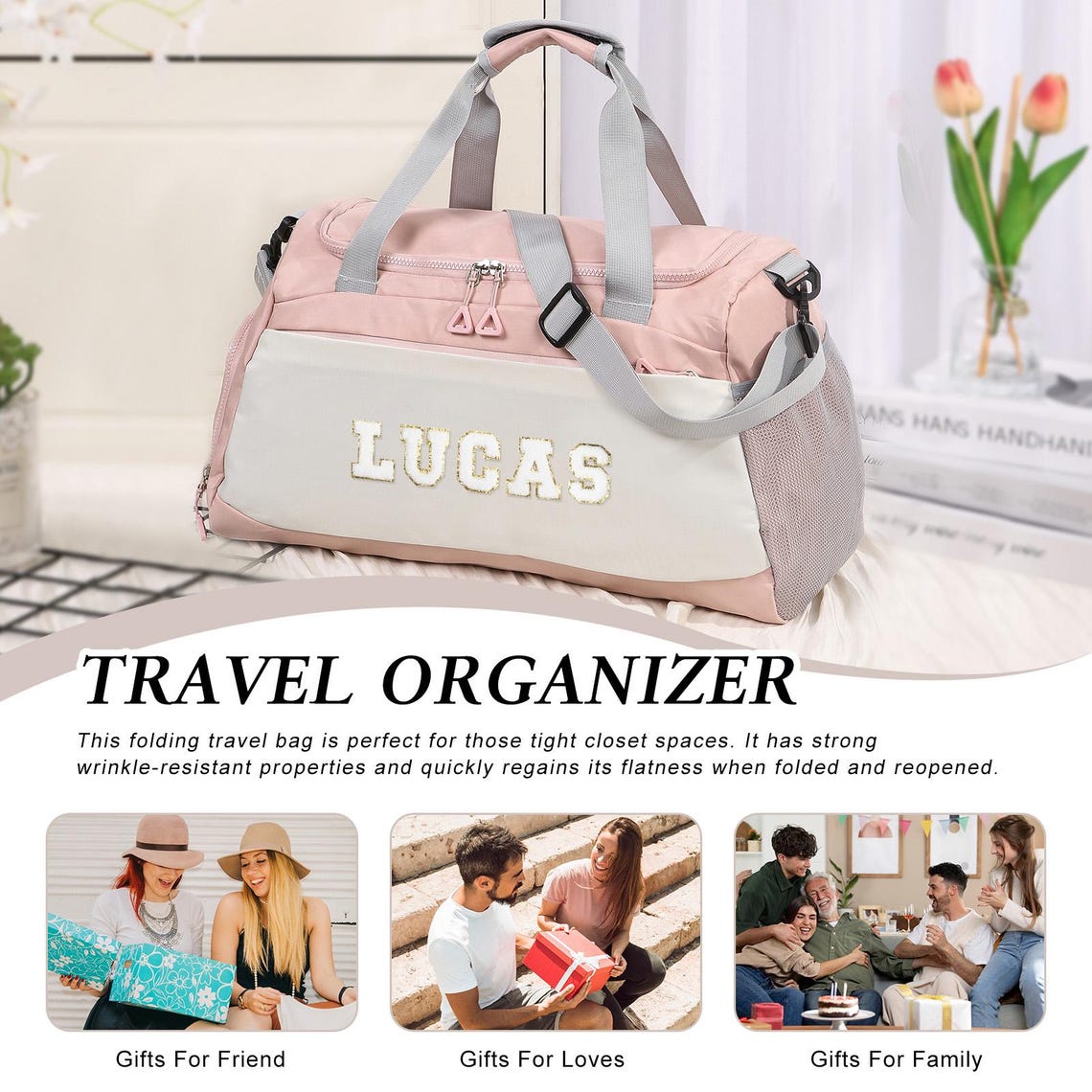 Personalized Name Weekender Travel Duffle Bag