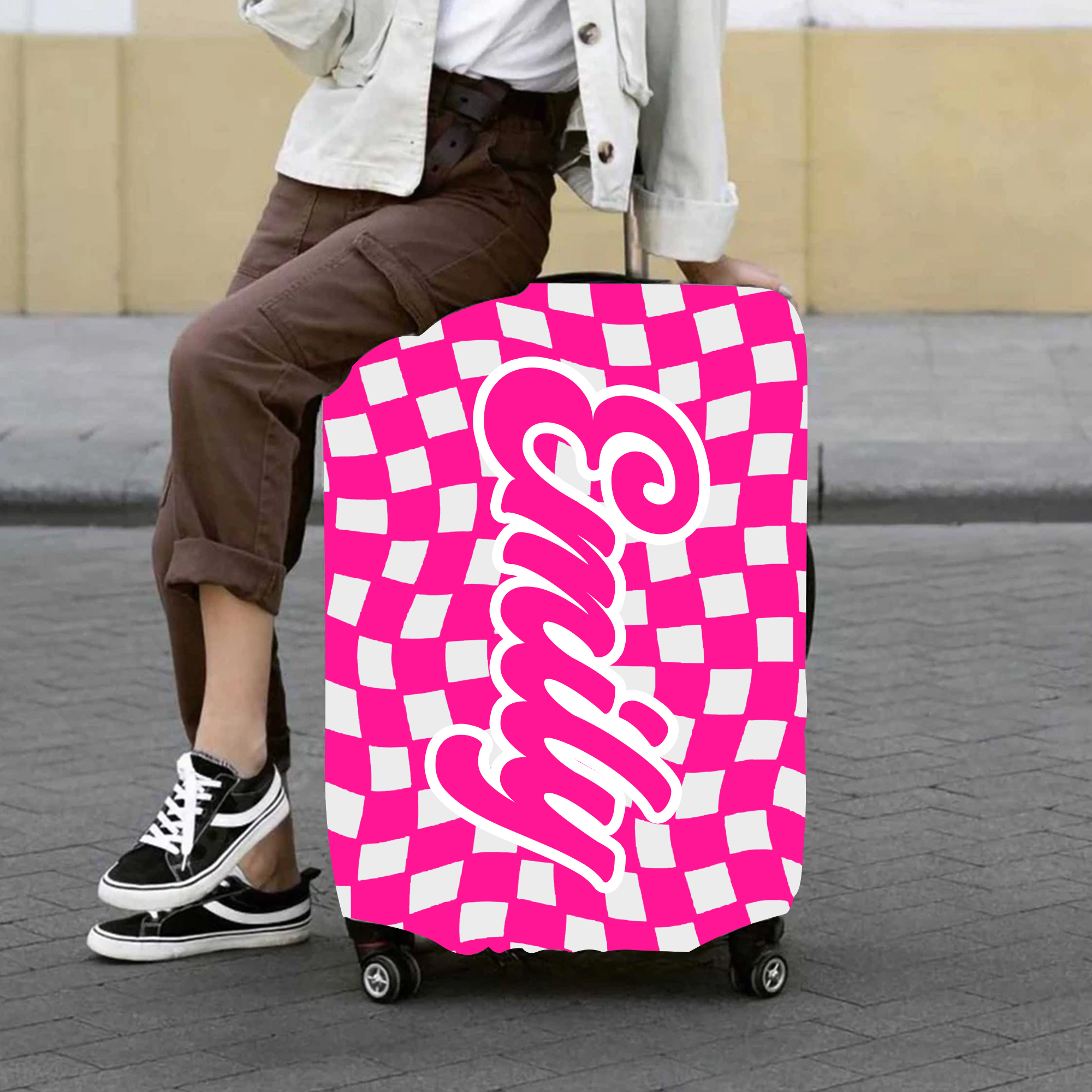 Personalized Original Checker High-elastic Suitcase Protector Luggage Cover