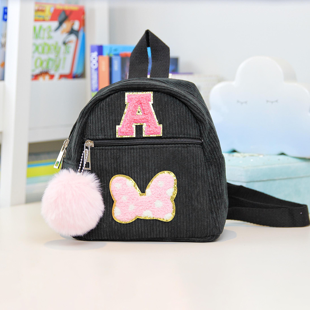 Personalized Varsity Letter Mini Corduroy Backpack