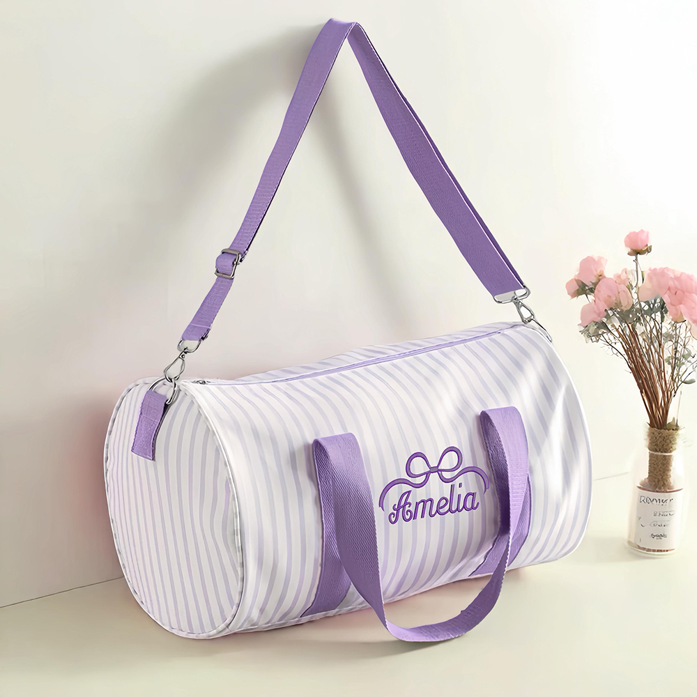 Personalized Embroidery Kids Striped Ballet Bag