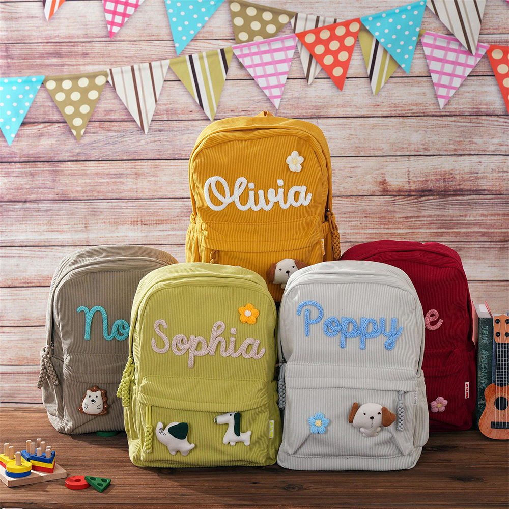 Personalized Hand Embroidery Lovely School Backpack