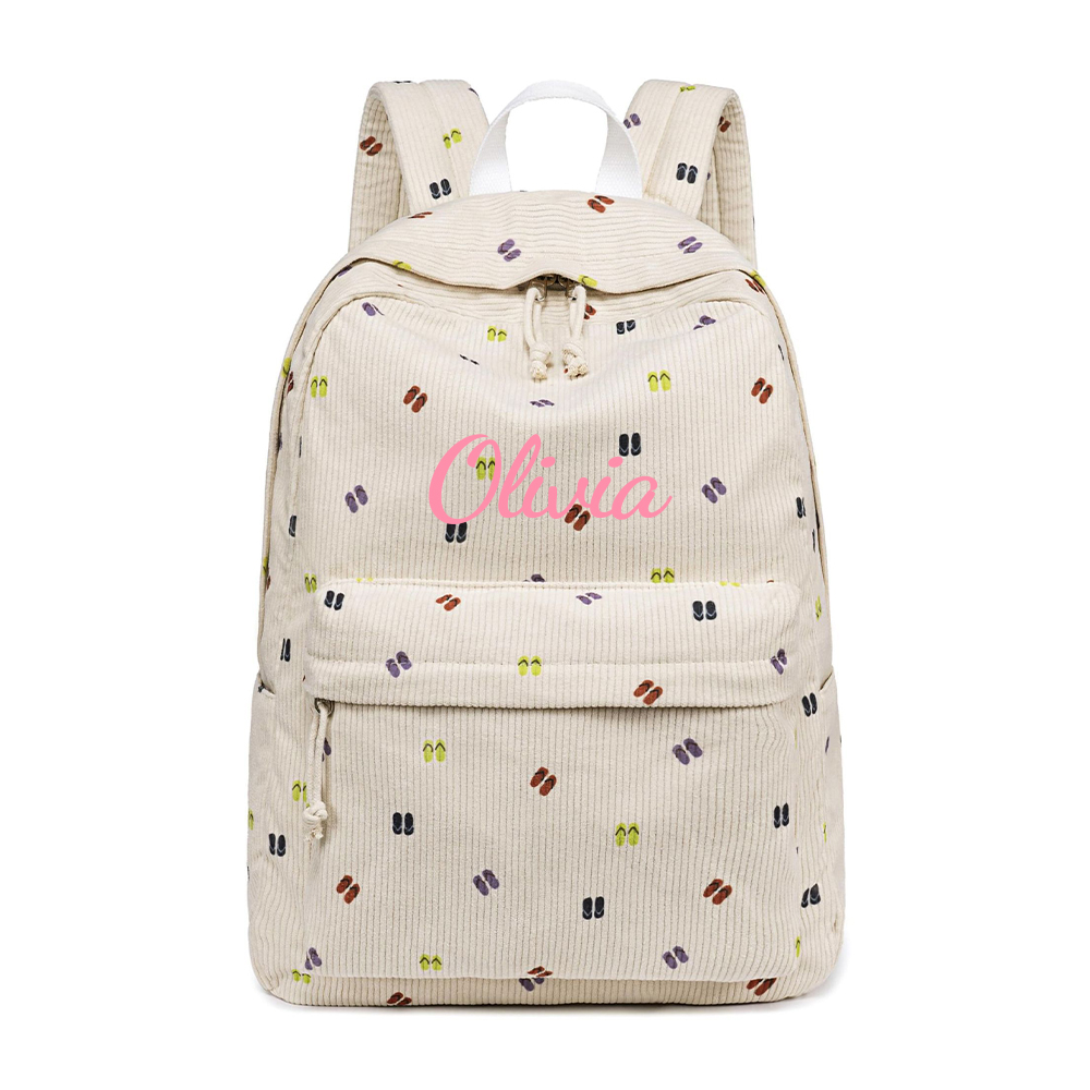 Personalized Lovely Corduroy 3 In 1 School Backpack