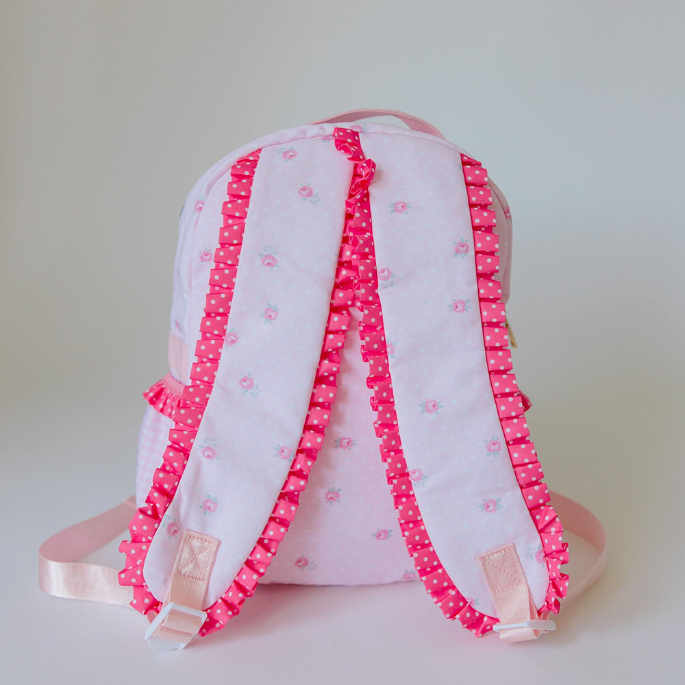 Personalized Embroidery Sweet Pink Floral Lunch Bag