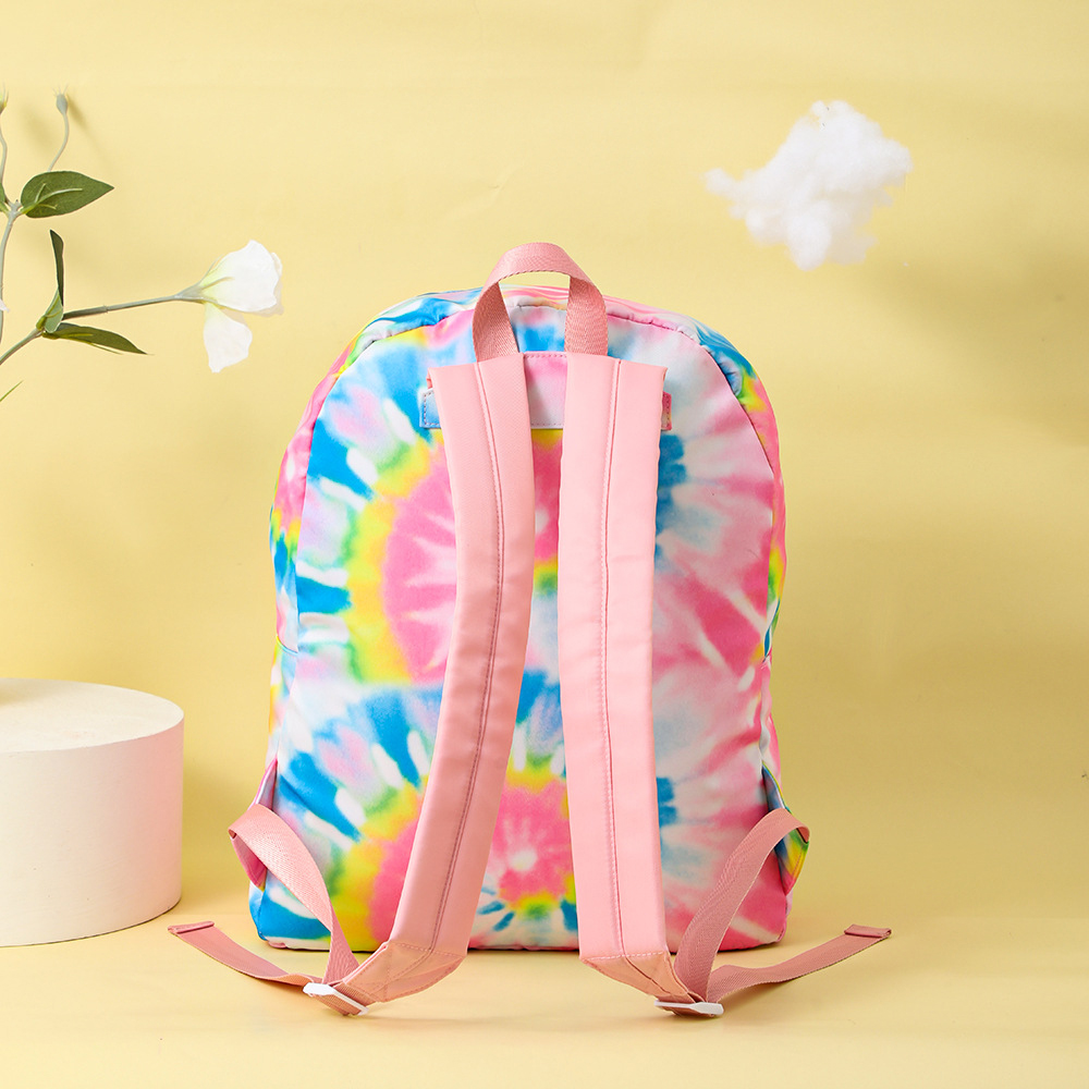 Personalized Chenille Patch Multicolor Rainbow School Backpack