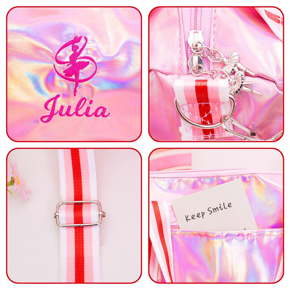 Personalized Sparkly Ballerina Duffel Bag
