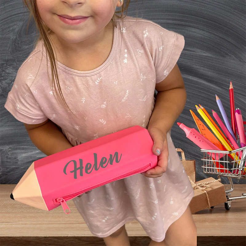 Personalized Kids Silicone Pencil Shaped Case