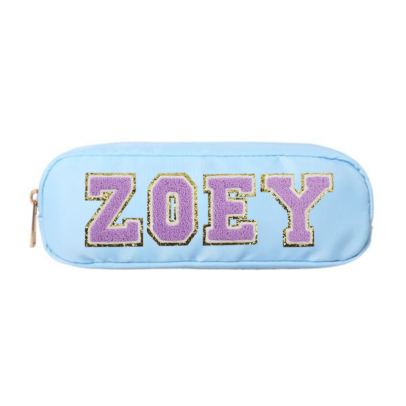 Personalized Chenille Letters Patch Kids Pencil Case